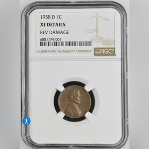 🔥🔥RARE‼️‼️1958 D Lincoln Memorial Penny XF DETAILS-DDO LINCOLN & DATE- GRADED